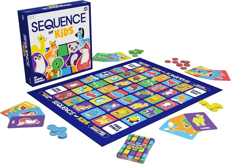 Jax SEQUENCE for Kids -- The 'No Reading Required' Strategy Game by and Goliath, Multi Color, 11 inches (2-4 players) (Packaging May Vary) - Image 3